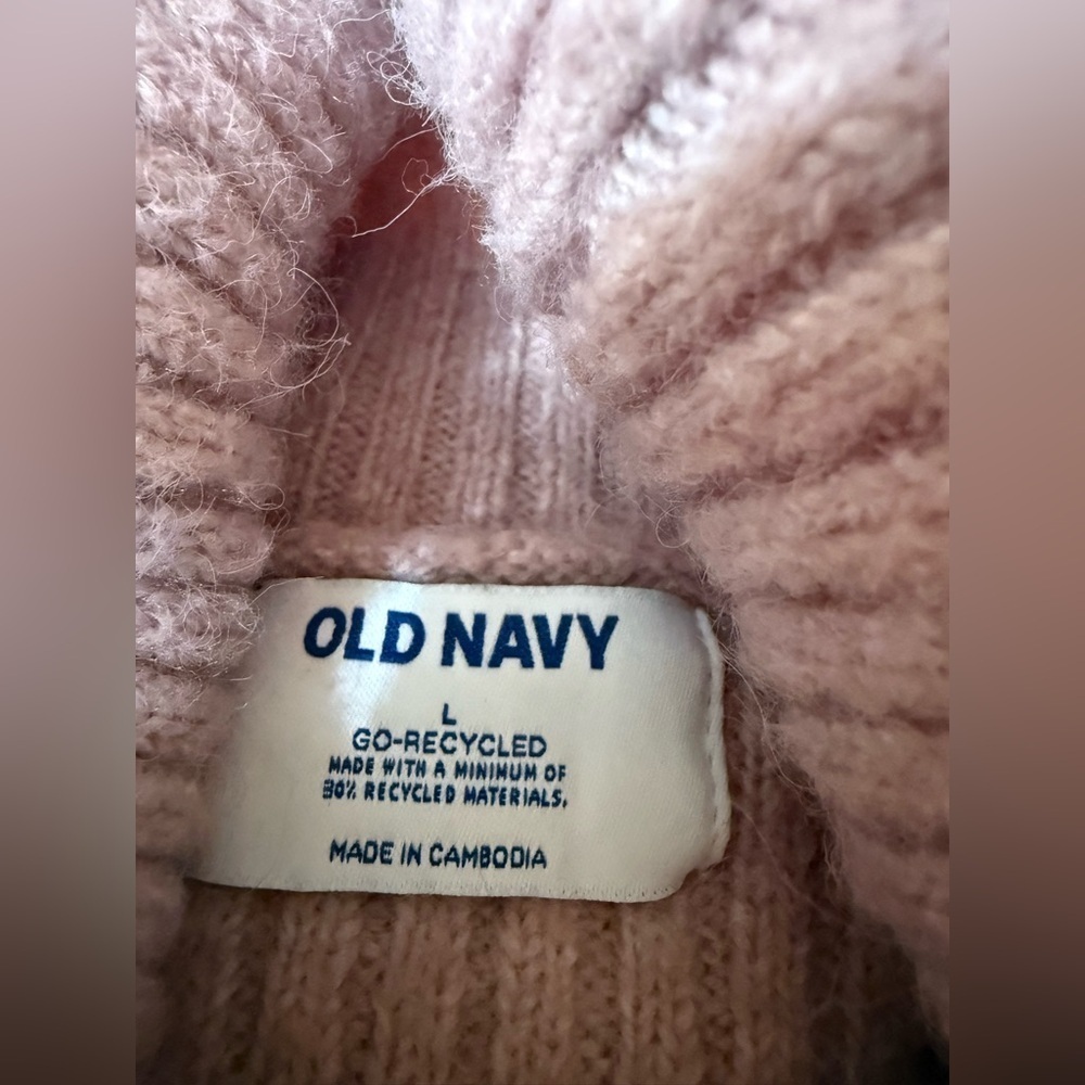 Old Navy Pink Turtleneck Crop Sweater Pink Women’s Size Large - Picture 5 of 7